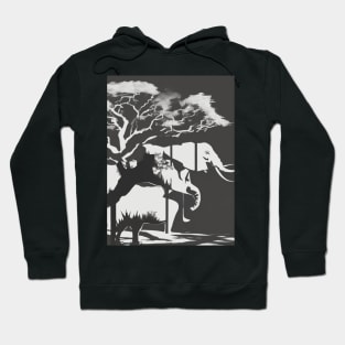 Elephant Shadow Silhouette Anime Style Collection No. 129 Hoodie